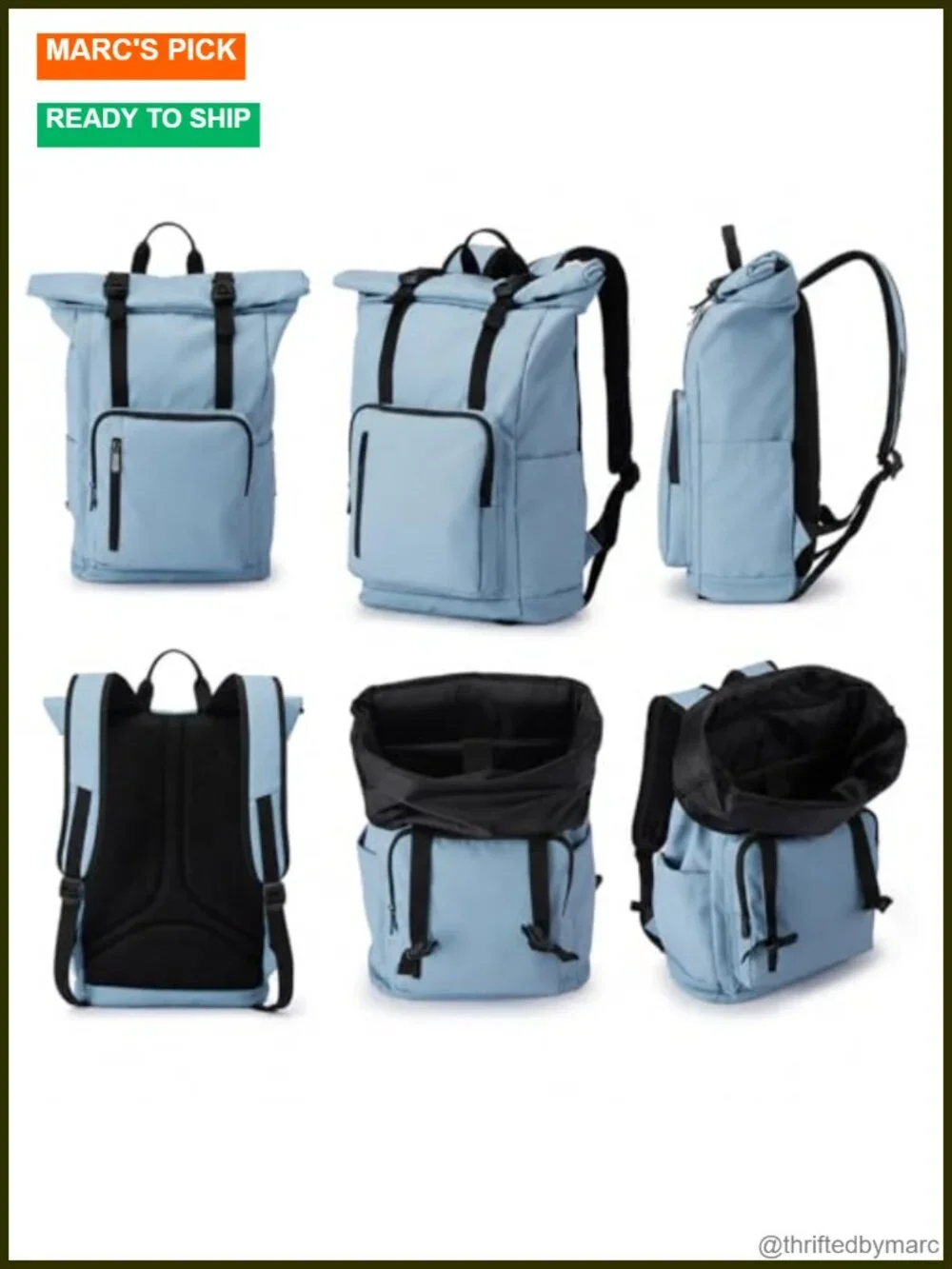 Anti-Theft Roll Top Laptop Backpack for Men Women Water-Resistant Travel